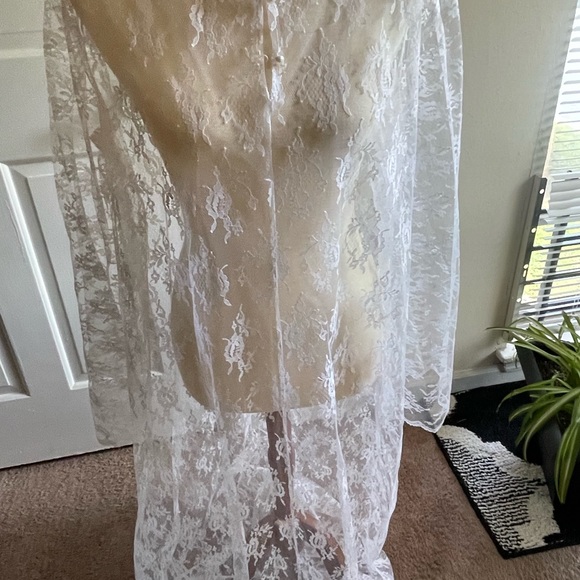 Vintage J C Penney Long Blue Nightgown with Matching Floral Lace Top Size 15/16 - Picture 10 of 10